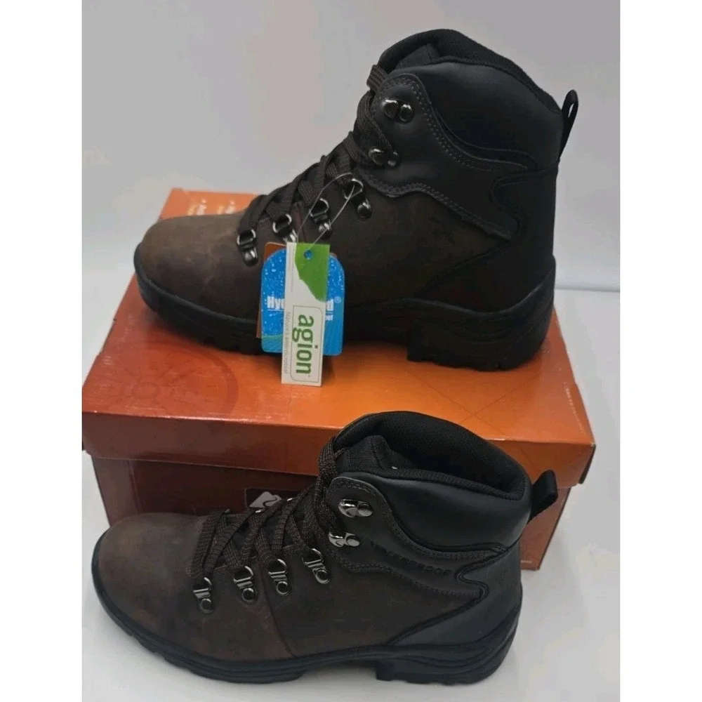 Ozark Trail Bandy  Men's Hiking Boots 7.5 Dark Brown Leather Waterproof